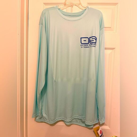 Ocean Safari men’s Strike Zone 50 SPF Long Sleeve Performance Tshirt Size 2XL - Picture 1 of 12